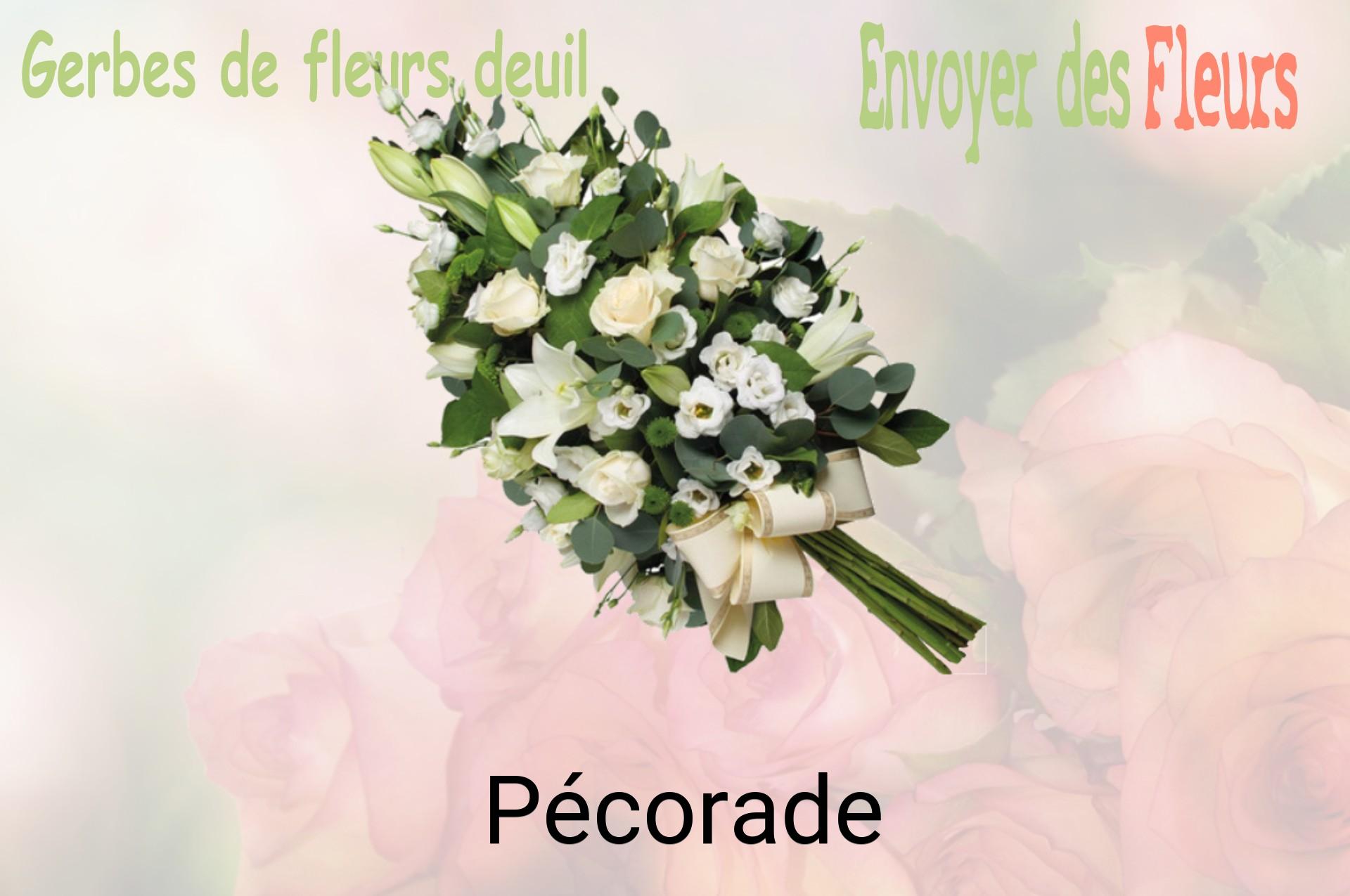 Gerbe de fleurs de deuil livrée à Pécorade